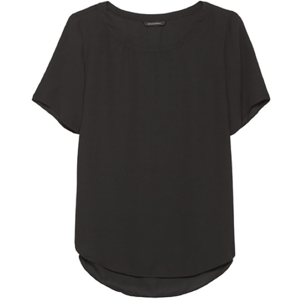 Banana Republic High-Low Hem Black Blouse